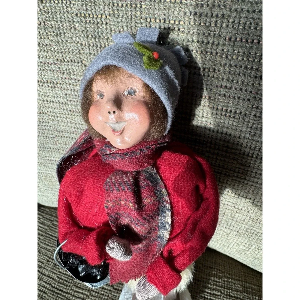 2006 Byers' Choice Caroler Boy with Coal Bucket‎ & Fur Boots – Handcrafted USA